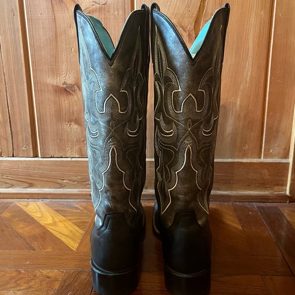 STETSON Handmade in Mexico Western Boot Marbled Black Gray Women’s 9 Cowgirl - Picture 4 of 13